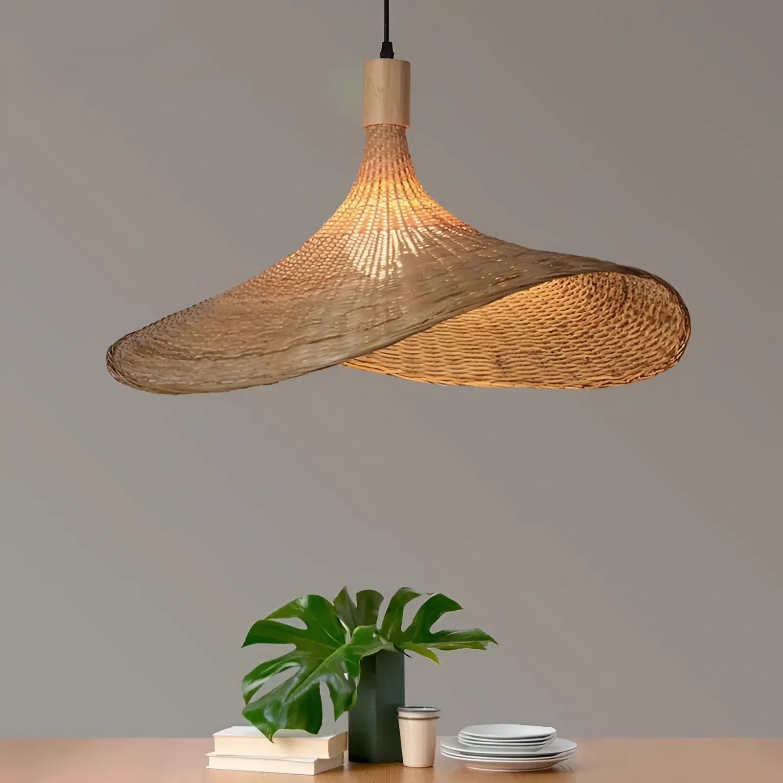 Handgeweven Bamboe Hanglamp – Natuurlijke Elegantie & Sfeervolle Verlichting