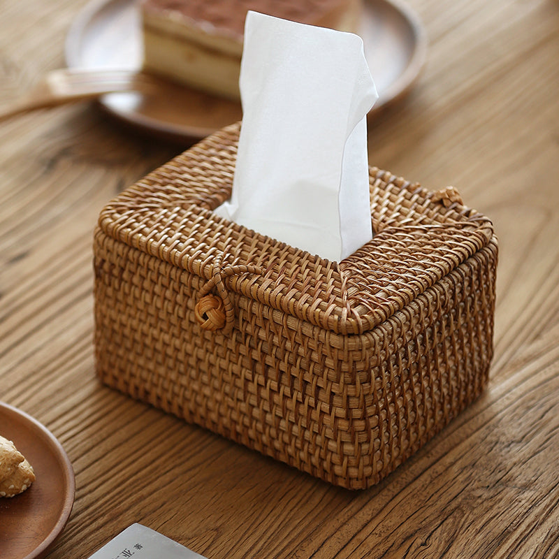 Handgemaakte Geweven Rattan Tissue Box – Stijlvol & Functioneel