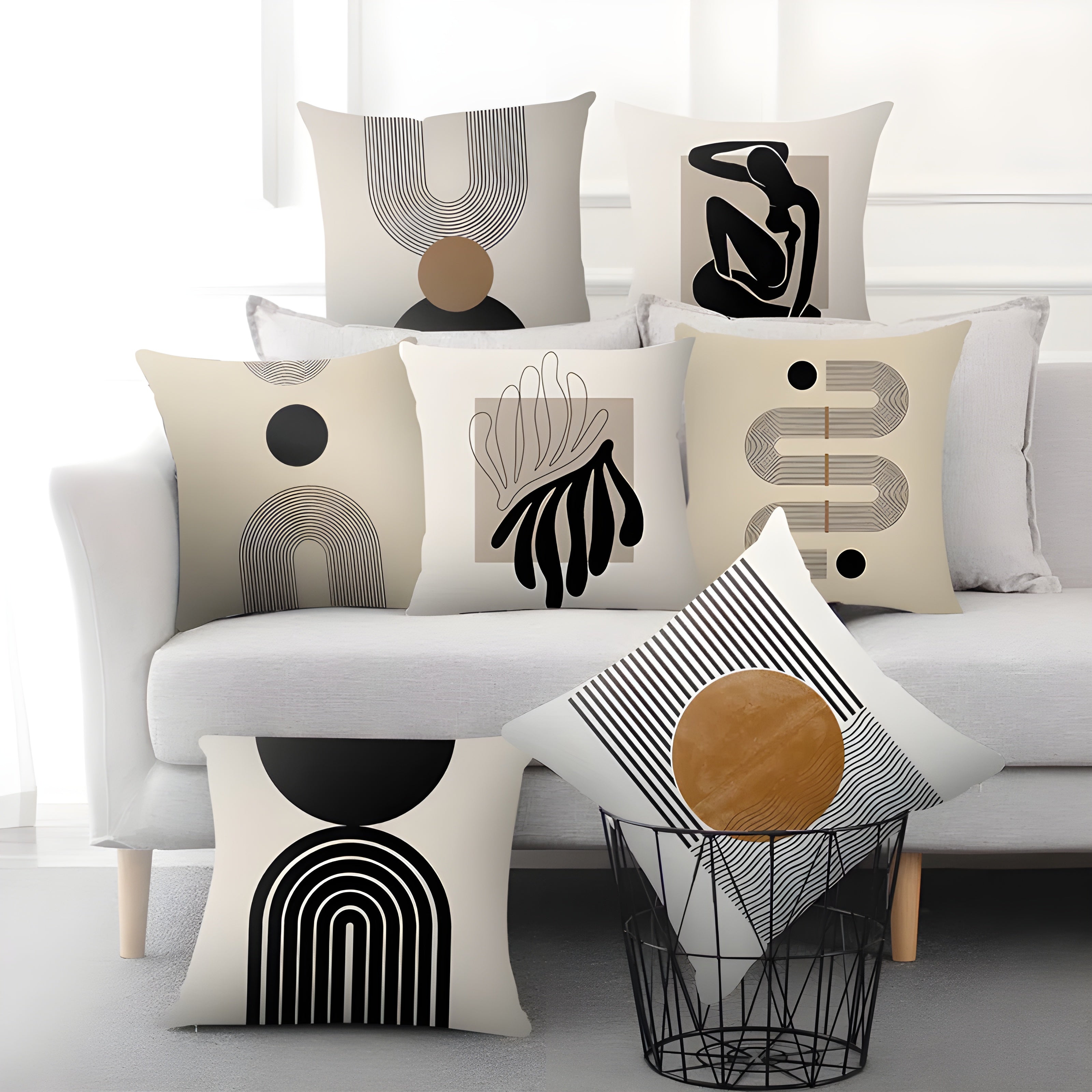 Creatief Abstract Kussen – Stijlvolle Perzikhuid Kussenhoes voor Sofa & Thuisdecor