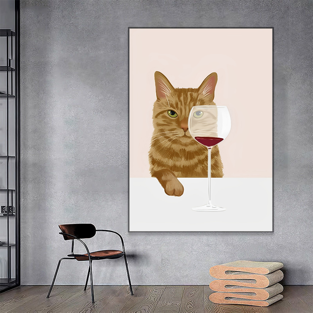 Vintage Cats Anime Poster - Zwart Wit Kawaii Decor