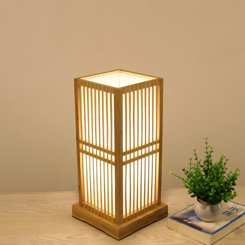 Tatami Japanse Bedlamp – Bamboe Lampenkap voor een Rustige Sfeer