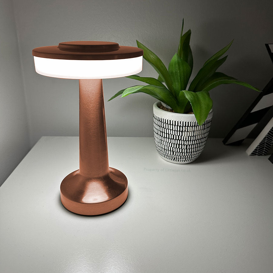 Moderne Draadloze Paddenstoel Lamp – Minimalistisch Design met Drie Lichtkleuren