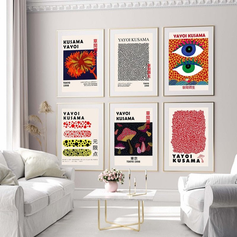 Yayoi Kusama Abstracte Kunst Canvas – Moderne Museum Kwaliteit Poster voor Uniek Interieur